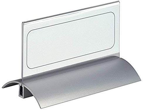 Durable Tischnamensschild Desk Presenter de Luxe (61 x 150 mm) Packung à 2 Stück, silber, 820119
