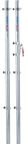 Sport-Thieme Volleyballpfosten Stahl ø 83 mm | Stufenlos höhenverstellbar, Gurtspannvorrichtung | 1 Stück, 300 cm, 37,5 kg | Verzinkt | Für Bodenhülse, Vereins- & Schulsport