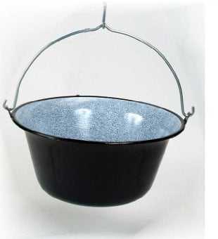Ungarischer Gulaschkessel Suppentopf Emaille Hordentopf Feuertopf 14 Liter für 12-15 Personen