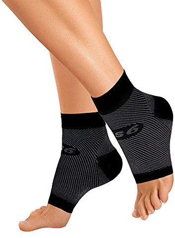 OrthoSleeve FS6 Foot Sleeve | Exclusive 6 Zone Compression Technology | Plantar Fasciitis, Heel Pain & Swelling Relief | 1 Pair | 30 Day Guarantee | 24/7 Comfort - Large Black