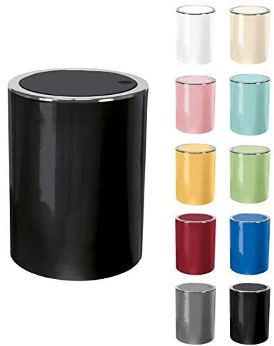 KW Clappe 5Ltr Plastic Swing Bathroom/Kitchen/Small Waste/Office Bin (Black)