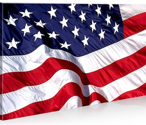 islandburner Bild Bilder auf Leinwand USA Amerika Flagge Stars And Stripes 1p XXL Poster Leinwandbild Wandbild Dekoartikel Wohnzimmer Marke