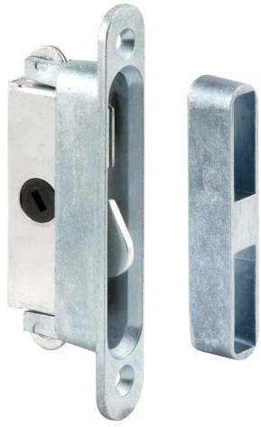 Prime-Line E 2079 Mortise Lock, 3-7/8 In. Mounting Holes On Center, Aluminum Housing, 45 Degree Keyway, Round Faceplate (Single Pack)