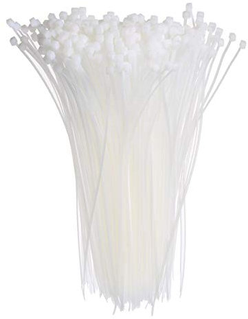 Liens en plastique autobloquant câble en nylon, Zip Tie Wraps – Blanc, white., 5mm x 200mm - 500pcs