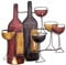 Nouveau - Contemporain l'art de mur en métal de décoration intérieure - Marron verres à vin Bouteille de Scène