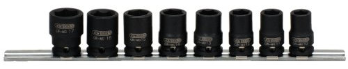 KS Tools 515.0608 3/8 Sechskant-Kraft-Stecknuss-Satz, kurz, 8-tlg.
