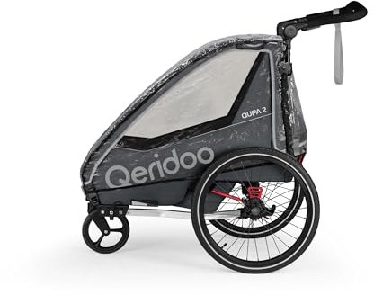 Regenschutz QUPA 2 / Sportrex 2 für Fahrradanhänger, wasserabweisend und strapazierfähig, Schutz vor Regen und Wind, einfach zu montieren