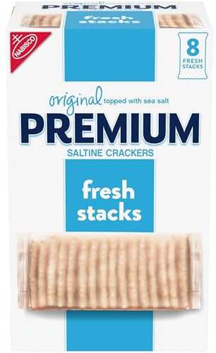 Premium Fresh Stacks Original Saltine Crackers, Travel Snacks, 13.6 oz (8 Multi Snack Packs)