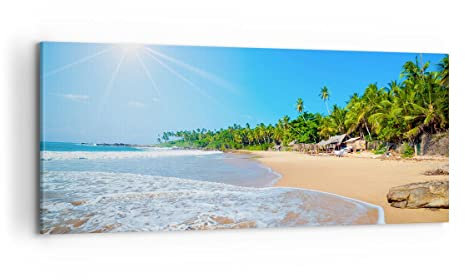 Cuadros Decoracion Salon Isla paisaje maledivy libertad Lienzos decorativos 120x50cm Cuadro Sobre Lienzo Moderno Dormitorio Cocina Cuadros Pared Imágenes Wall Art Prints Decor Grande AB120x50-2391