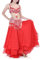 Hoerev Bauchtanz DREI-Schicht- Chiffon- Rock Säumen, abgestufte Maxi-Rock Ohne Gürtel,Rot,M