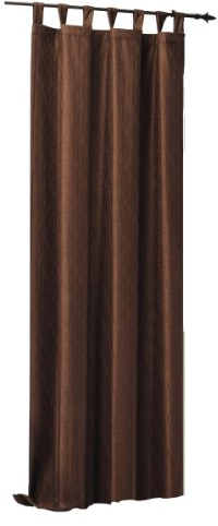 Thermogardine Übergardine Blickdicht Vorhang Polar Fleece Gardine Ösen, Kräuselband oder Schlaufen B/H ca. 140x245 cm Farbwahl #373 (Schlaufe braun)