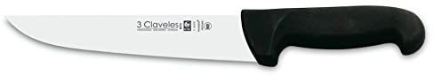 3 Claveles Cuchillo Carnicero Proflex, Acero Inoxidable, Negro, 24 cm-9.5