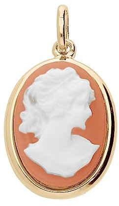 1001 Bijoux Pendentif plaqué or ovale grand modèle Camée résine rose
