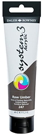 Daler-Rowney System 3-150 ml Tube Acrylfarbe, Raw Umber