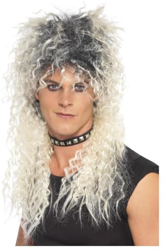Smiffys 42180 - Herren Hard Rocker Perücke, Zerzaust, One Size, blond Halloween