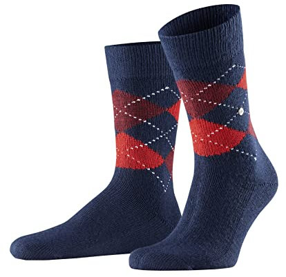 Burlington Herren Socken Preston M So weich und warm gemustert 1 Paar, Blau Steel Blue 6155, 46-50