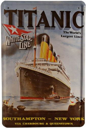 WOGEKA ART Retro Blechschild - Titanic - Metallschild 20 x 30 cm Reklame Blech 58