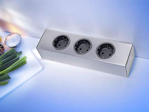 Thebo ST 3003 - 174836 dreifach Steckdosenelement Edelstahl Wandsteckdose 3 fach