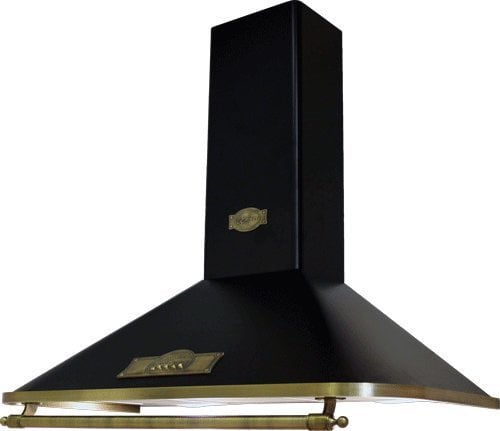 Exklusive Designer Dunstabzugshaube 90cm/Wandhaube Modellreihe EMPIRE/ 910m³/h/ Kaminhaube Schwarz – Empire/Griff – Bronze/Abzugshaube /Esse/antik Flair/Inkl.Umluftset/Abluft Umluft/UVP 899 EUR