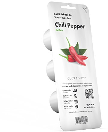 Emsa M52607 Click & Grow Substratkapsel Chili Pepper, Nachfüllpackung für Smart Garden, 3er-Set, weiß