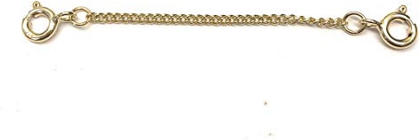 ANTOMUS® HEAVY DUTY 18K YELLOW GOLD VERMEIL STERLING SILVER CURB 2.5 INCH SAFETY CHAIN