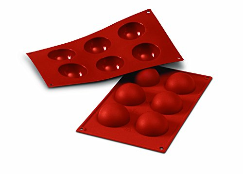 Silikomart 20.003.00.0060 SF003 Moule Forme Demi-Sphères 6 Cavités Silicone Terre Cuite, Marron