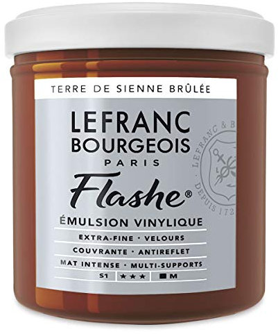 Lefranc & Bourgeois 230363 Acrylique et Vinyle Couleur, Sienne brûlée, 7 x 7 x 7,3 cm