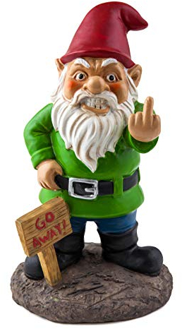 BigMouth Inc. Go Away Garden GNOME Statue, Funny Outdoor Lawn & Yard Figurine, Housewarming Gag Gift Sculpture Decorations