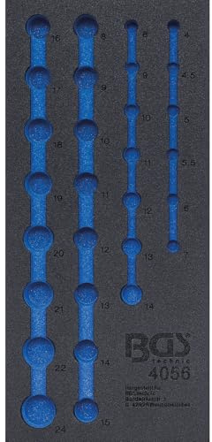 BGS 4056-1 | Werkstattwageneinlage 1/3 | leer | für Art. 4056 | Hartschaum | Länge 408 mm | Breite 189 mm | Höhe 32 mm | geeignet für alle BGS Werkstattwagen