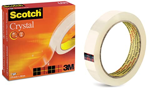 Scotch Crystal Clear Nastro Adesivo 3M Trasparente, 19 mm x 33 mm, 1 Pezzo