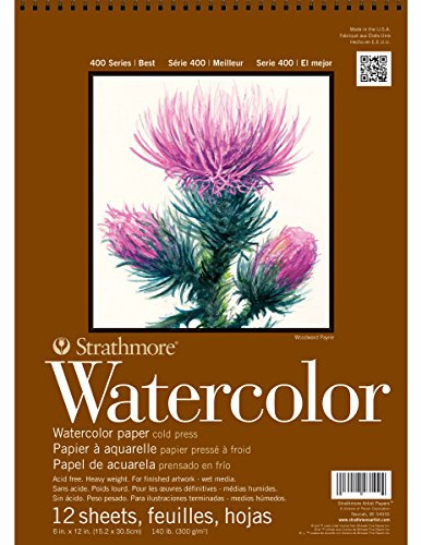 Strathmore P440-12 Watercolor Pad, 6x12 Wire Bound, 12 Sheets