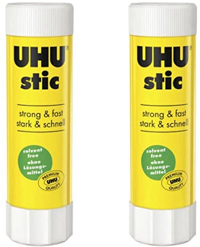 Lot de 2 stick de colle UHU blanche en baton - 40g