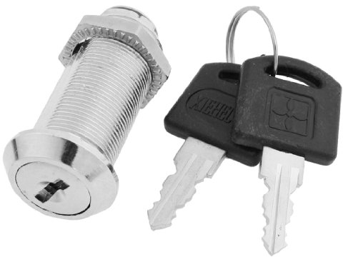 sourcing map 23 mm Durchmesser 51 mm Höhe Gehäuse Metall Cam Lock Silber Ton de