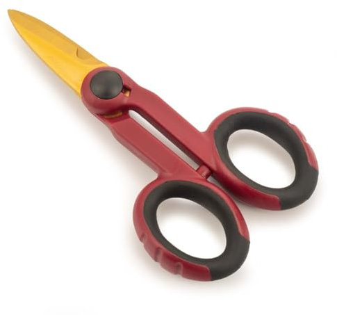 Arcos Tijeras Electricista de Acero Inoxidable con Recubrimiento de Tungsteno, 145 mm, Mango Ergonómico, Uso Profesional en Electricidad, Serie Ecopro