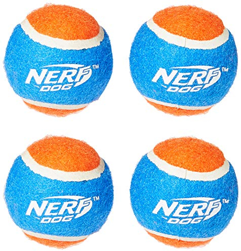Nerf Dog Hundespielzeug Ersatzbälle, Tennisbälle, für den Nerf Dog Blaster geeignet, 4er Pack