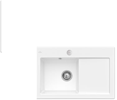 VILLEROY & BOCH | SUBWAY 45 | Spüle | Einbauspüle | 78 x 51 cm | alpinweiß | Tropfteil rechts | 1 Stück