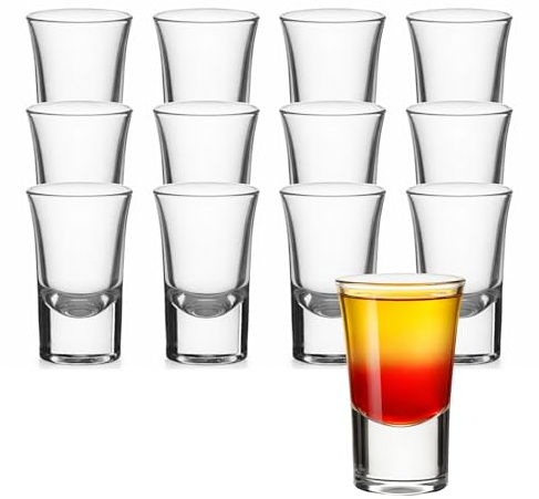 Utopia Boston Shot Glasses – Pack of 12, 1.35 oz / 40 ml Clear Spirit Shot Glasses, Classic Barware Design, Dishwasher Safe, Commercial & Home Use