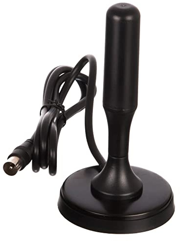XORO HAN 100 Aktive DVB-T2 Zimmerantenne, Magnetfuß, 3 dBi, Verstärker | Kupferkern, IEC-Koaxialstecker, 1 m Kabel und 1 m Verstärkerkabel – Stromversorgung direkt über kompatible Receiver