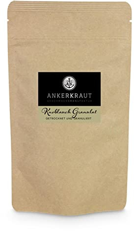 Ankerkraut Knoblauch-Granulat, Leicht Zu Dosieren, 100% Natürlich, Ohne Zusätze, Lecker Kochen, 100 g im Beutel