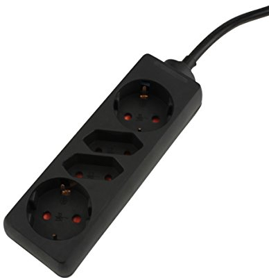 UNITEC TSD 2+2fach 1,4m, schwarz, 250 V