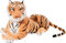 BRUBAKER Tiger Kuscheltier 75 cm - liegend Stofftier Plüschtier - Braun