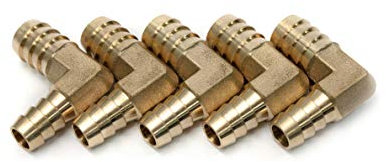 Generico-90 Gradi Riducendo Gomito Ottone Barb Raccordo 1/2x 3/8Hose ID Air/Water/Fuel/Oil/Inert Gases(confezione da 5)
