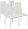 tectake® 4er Set Esszimmerstühle, Stuhl mit hoher Rückenlehne, 45 x 48 x 98,5 cm, Küchenstühle, Stühle für Esstisch, Esszimmer, Dining Table, Vorzimmer Möbel Set gepolstert - weiß