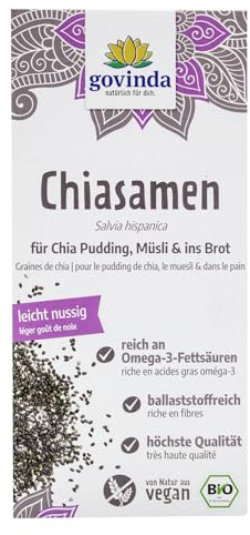 Govinda Bio Chiasamen (450g) | Reich an Omega-3-Fettsäuren & Ballaststoffen | Vegan | Glutenfrei | Biologischer Anbau | DE-ÖKO-001