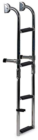 wellenshop Badeleiter Bootsleiter 4 Stufen klappbar Länge 90 cm Edelstahl