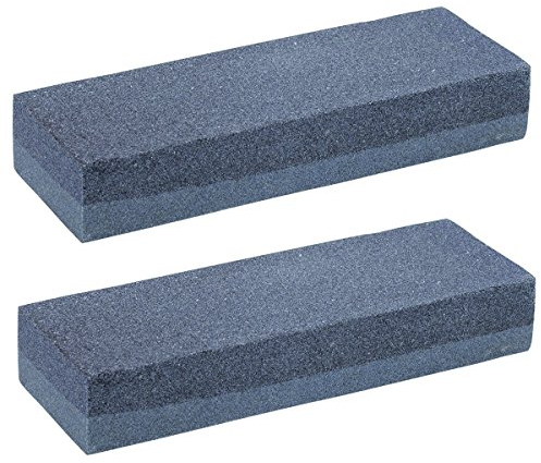 2 x CrazyGadget® Aluminium Oxide Double Sided Fine Medium Grit Combination Sharpening Whetstone Stone for Knife