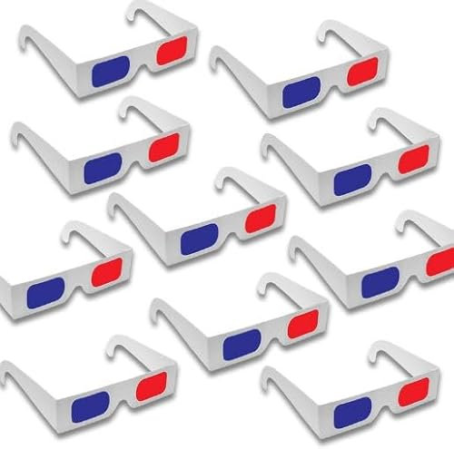 50 Stück 3D-Brille aus Papier mit rot-blauen Gläsern