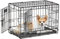 MidWest Homes for Pets Life Stages Modell 1622DD Hundebox, klein, Doppeltür, faltbar, Metall, 57 cm lang, mit Trenneinsatz, Bodenschutz, auslaufsicherer Wanne, für sehr kleine Hunde, schwarz
