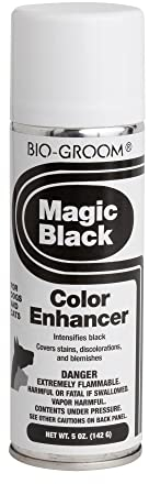 BIO-GROOM - Magic Black Hundetrockenshampoo - Trockenshampoo-Spray - Farbverstärkendes Hundeprodukte - Schwärzt und intensiviert die Fellfarbe - Hinterlässt Keine Flecken - 184 g