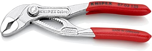 Knipex Cobra® High-Tech Water Pump Pliers chrome-plated, with non-slip plastic coating 125 mm 87 03 125